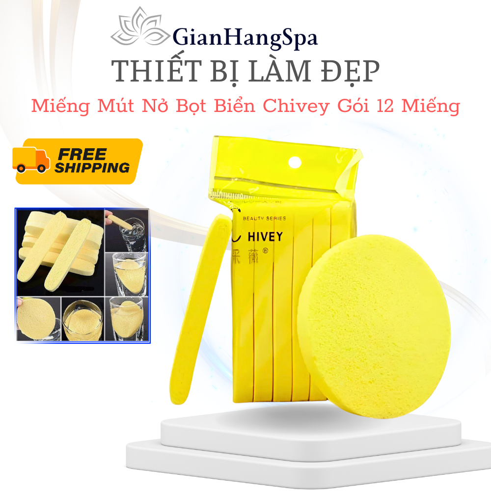 Miếng Mút Nở Bọt Biển Chivey Gói 12 Miếng