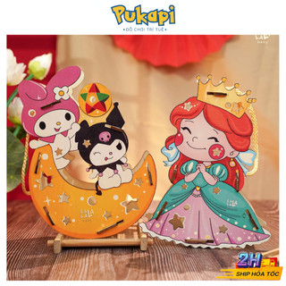Đèn lồng gỗ lồng đèn trung thu đèn lồng trung thu đèn lồng thỏ tô màu in màu handmade cho bé - đồ chơi cho bé pukapi