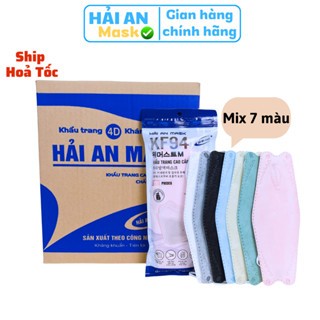Khẩu trang kf94 Hải An Mask thùng 300 cái 4 lớp dày dặn, mềm mịn