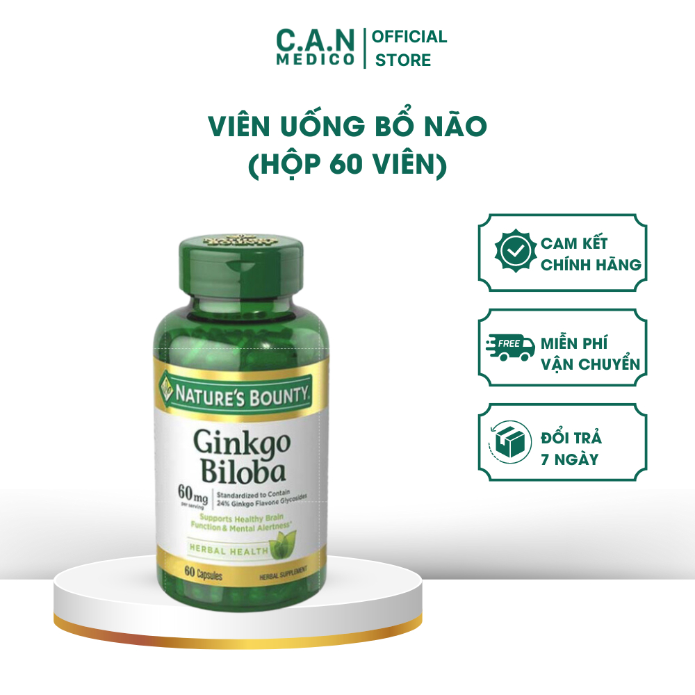Ginkgo Biloba 60mg Nature’s Bounty Hộp 60 viên – Viên uống bổ não