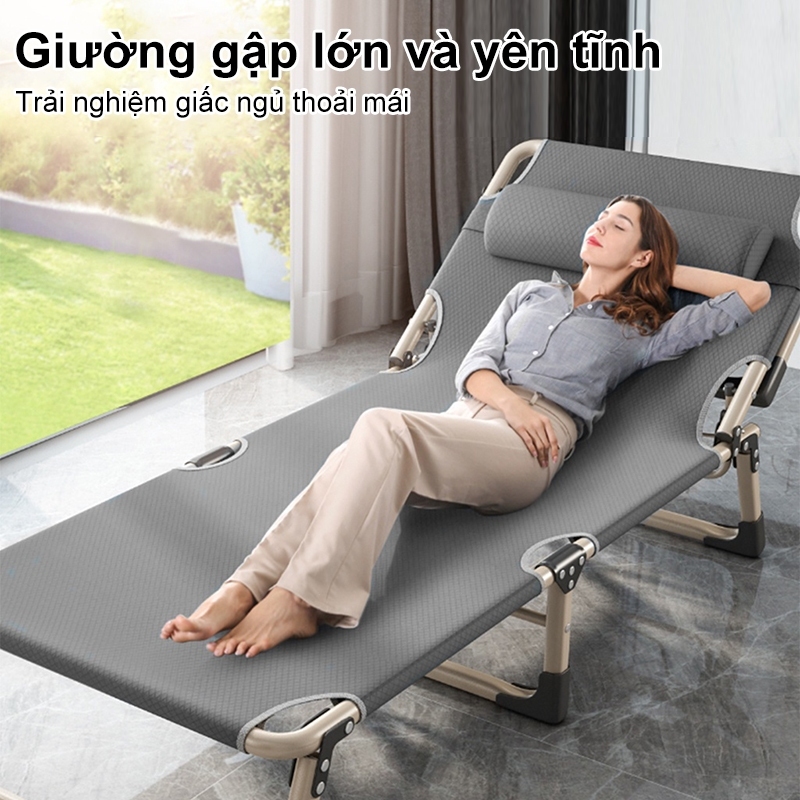 LACCOHUG Giường gấp đa chức năng di động,Giường Xếp Điều Chỉnh Được Độ Ngả Khung Thép Sơn Tĩnh Điện | BigBuy360 - bigbuy360.vn