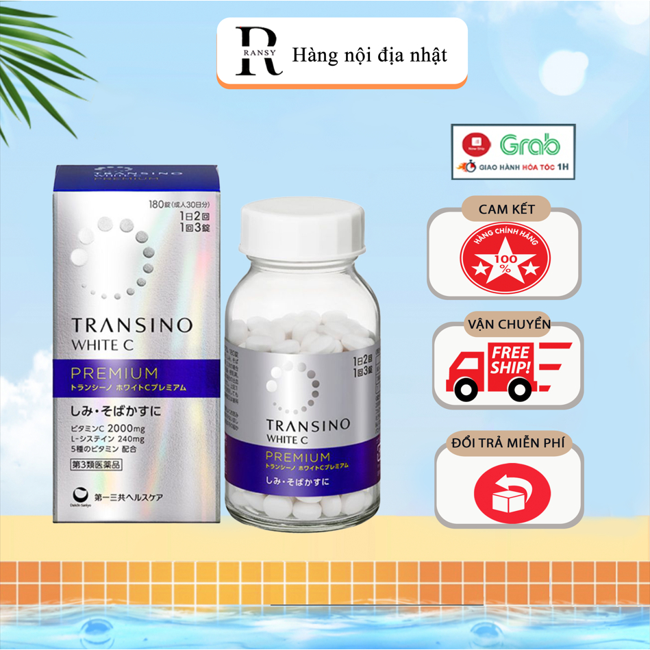 Viên Uống Trắng Da Transino Nhật Bản 180 Viên Giúp Sáng Da, Mờ Tàn Nhang - White C Clear Nội Địa Nhật Bản