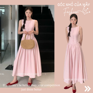 (Góc nhỏ của Mây - ORDER) Váy không tay dáng xoè dài cúc dọc nữ tính GNCM