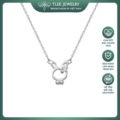 Dây chuyền bạc nữ TLEE, vòng cổ tai thỏ hình hoa đáng yêu TLEE JEWELRY D0369