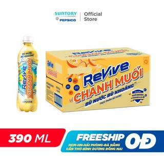 Thùng 24 Chai Nước Giải Khát Revive Chanh Muối (390ml/chai)
