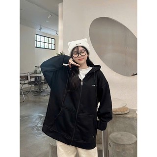 Áo hoodie zip nỉ chân cua thêu amadus.club basic form rộng unisex nam nữ