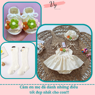 MV040 Set Body Bé Gái Sơ Sinh Kèm Phụ Kiện, Body Cho Bé Mùa Hè Thiết Kế Cao Cấp Chất Đẹp, Chất Mềm Đẹp