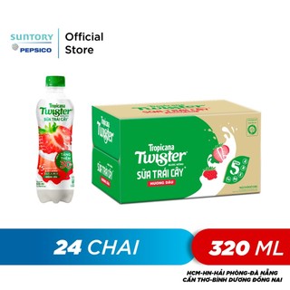 Thùng 24 Chai Sữa Trái Cây Hương Dâu Twister (290ml/chai)
