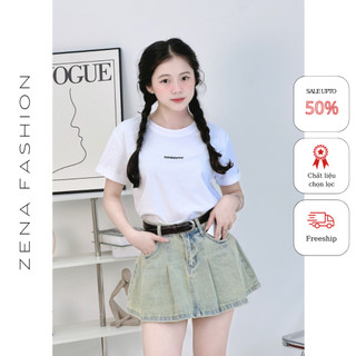 Chân váy bò ngắn xếp ly kèm đai cá tính siêu xinh ZENA - 29974