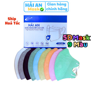 Khẩu trang 5d hải an mask túi 10 chiếc 3 lớp mềm mịn