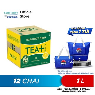 Thùng 12 chai trà ô long tea+ vị chanh