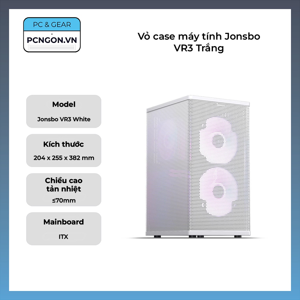 [PCNGON] Vỏ case máy tính Jonsbo VR3 Trắng