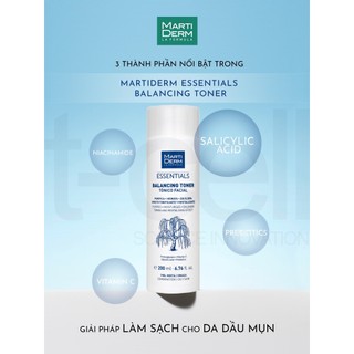Toner 1% BHA martiderm essentials balancing toner làm sạch da