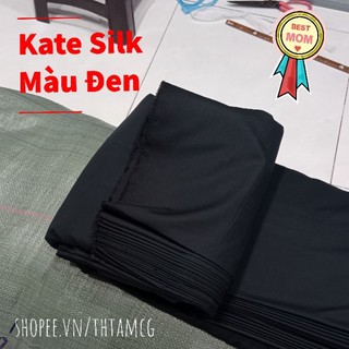 Vải Kate Silk May Áo Màu Đen Chất Vải Đẹp Láng Mịn