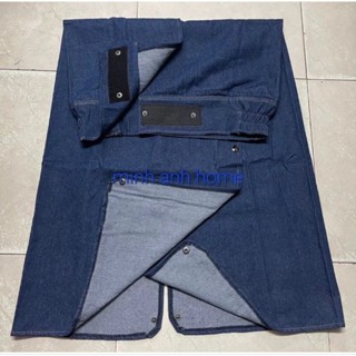 Váy chống nắng vải jean cao cấp 1 lớp và 2 lớp xẻ tà nút bấm chân, tà rộng 140 cm