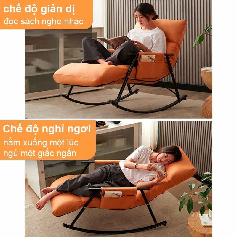 ALVIN Ghế Lười Thư Giãn Ghế Bập Bênh Đôi Có Gác Chân, Ghế Sofa Lười Khung Thếp, Đêm Bông Cao Cấp | BigBuy360 - bigbuy360.vn
