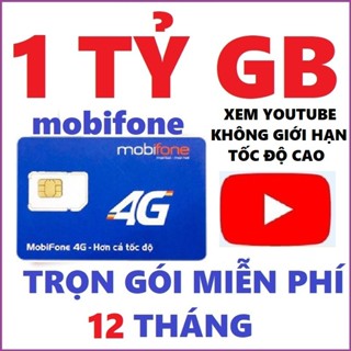 [ FREE DATA 1 NĂM ] SIM 4G MOBI TẶNG 1 TỶ GB TRUY CẬP KHÔNG GIỚI HẠN 12MDT150 12MDT50 MDT255 12MXH100