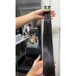 Tóc nối nữ, Shop Tóc Anh Quân, Tóc nối dáng dài 55cm đẹp 1 chùm 70 gam làm từ 100% tóc thật uốn, nhuộm duỗi thoái mái