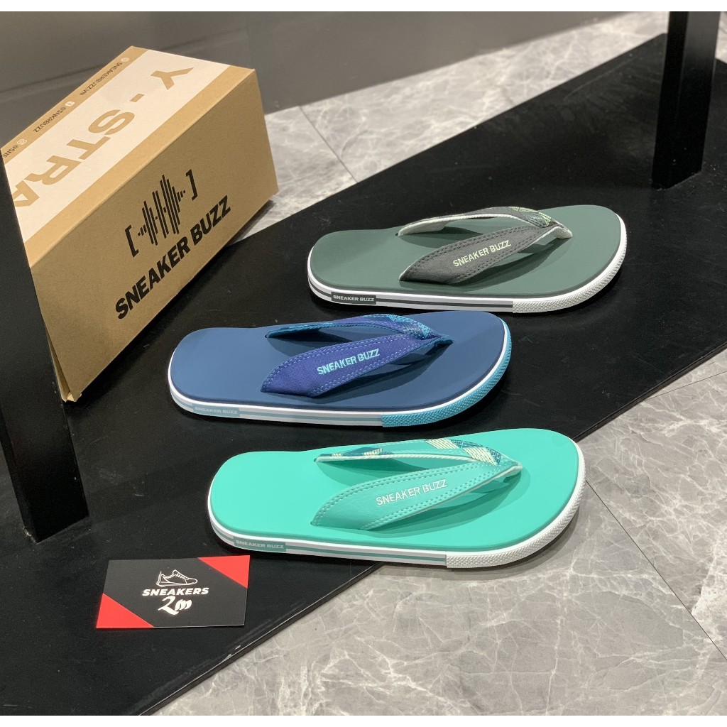 2M Sneaker - Dép Sneaker Buzz Xanh Quai Hoạ Tiết