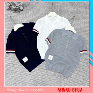 Áo Polo Len Nữ Vải Mềm Co Giãn Viền Tay Hàng QC Minxu Shop PZ47