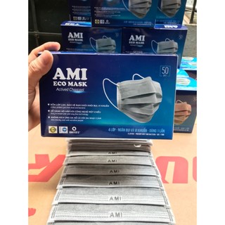 [CHÍNH HÃNG] 1 Hộp 50 chiếc khẩu trang y tế 4 lớp hiệu Ami, đầy đủ giấy tờ kiểm định chất lượng 👌