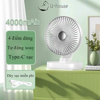 Quạt để bàn 5000mAh quạt sạc tích điện 4 tốc độ quạt tích điện để bàn 4 màu