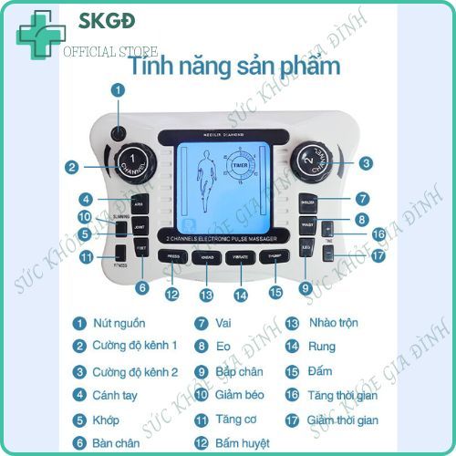 Máy Massage Xung Điện Châm Cứu Trị Liệu  Miếng Dán SYK-308B