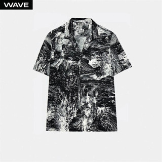 Áo Sơ Mi Nam Họa Tiết Trừu Tượng WAVE, Thời Trang Hiện Đại, Phong Cách