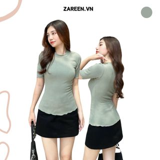 Zareen | áo thun ôm tay lửng zareen thu146 - xanh lá