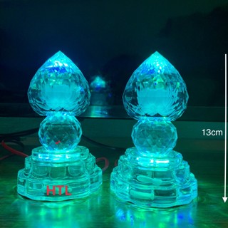 Đèn thờ pha lê hoa sen đổi 7 màu, đèn thờ phật sử dụng mach led siêu bền, thay thế dễ dàng