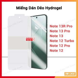 Miếng Dán Dẻo Hydrogel Redmi Note 13 / Note 13 Pro / Note 12 / Note 12 Pro / Note 12 Turbo/ Note 13R,PPF 3 lớp dẻo chống