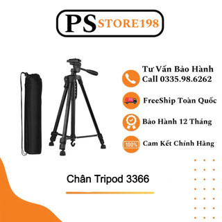 Chân Tripod 3366 giá đỡ điện thoại, máy ảnh, Giá đỡ máy chiếu cao 150cm có tay cầm cực chắc chắn