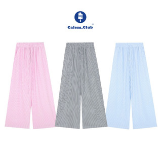  Calem Club - Quần dài Kẻ Sọc ống rộng lưng chun dây rút vải kate form suông unisex mùa hè đi biển 