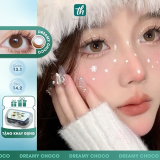 Kính áp tròng THÚY LENS nâu tự nhiên hiệu ứng filter Dreamy Choco độ cận từ 0 - 8