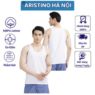 Áo ba lỗ nam ARISTINO 100% cotton mềm mát không xù không bai gião AC21-RSC01