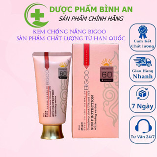 Kem chống nắng BIGOO Sun Protection SPF60 80ml , Kem nền chống nắng Bigoo Hàn Quốc bảo vệ da 24h