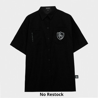 Áo sơ mi tay ngắn thêu REGODS form rộng unisex nam nữ vải Kate chống nhăn - School Shirt
