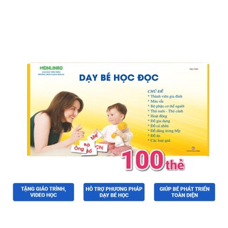 Thẻ Học Thông Minh Cho Bé Học Đọc Chuẩn GlennDoman - Bộ 100 Thẻ Giúp Phát Triển Ngôn Ngữ Cho Trẻ Từ 0 - 6 Tuổi