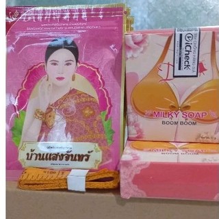 Combo 1 xà phòng milky soap tăng vòng 1 + 3 gói nở ngực đông y busaba madam thái lan .