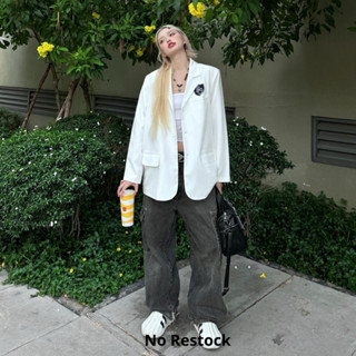 Áo Khoác blazer có độn vai thêu REGODS form rộng unisex nam nữ vải Flannel 2 lớp - School Blazer