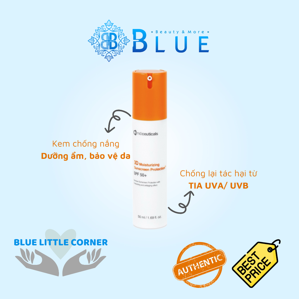 [CHÍNH HÃNG CÔNG TY] Kem chống nắng MD Ceuticals 3D Moisturizing Sunscreen Protection SPF 50+