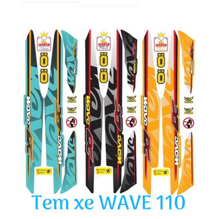Tem xe WAVE 110mẫu tem chữ to tem chống phai màu