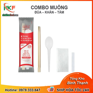 Sỉ Nguyên Thùng 600 Bộ Combo Muỗng Đũa Tăm Giây Đã Tiệt Trùng, Sang Trọng, Chăc Chắn. Dùng Một Lân