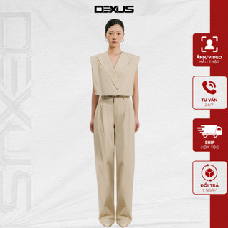  Quần Baggy Ống Đứng Nữ DX DEXUS Màu Be Basic Sang Chảnh RUBY DEXUS_DXQ150064 