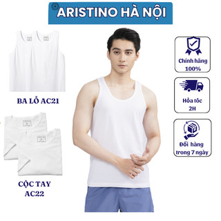 Combo 2 áo lót ba lỗ màu trắng ARISTINO 100%cotton có ảnh thật -ac21-ac22