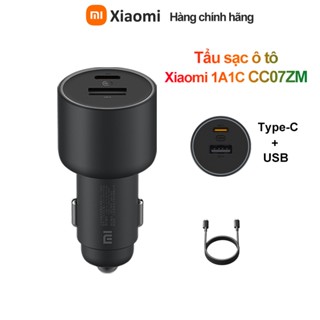 Tẩu sạc nhanh ô tô Xiaomi 1A1C USB + Type C 100w Max pd,với cáp 5A Type-C cho iphone Redmi Samsung