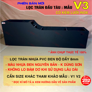 V3 - lọc tràn đầu tàu nhựa pvc đen có lưới inox cho bể cá