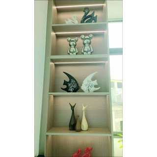 Tượng đôi cá họa tiết decor tủ
