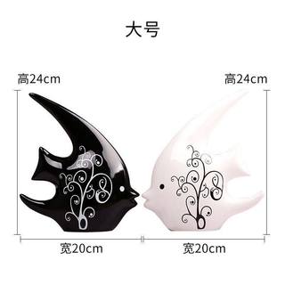 Tượng đôi cá họa tiết decor tủ
