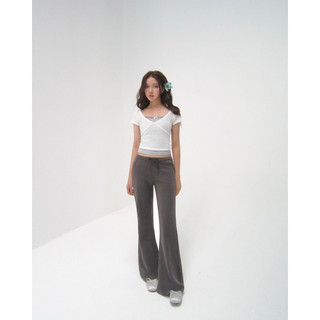 JANET STUDIO • Quần thun nỉ ống loe Xám